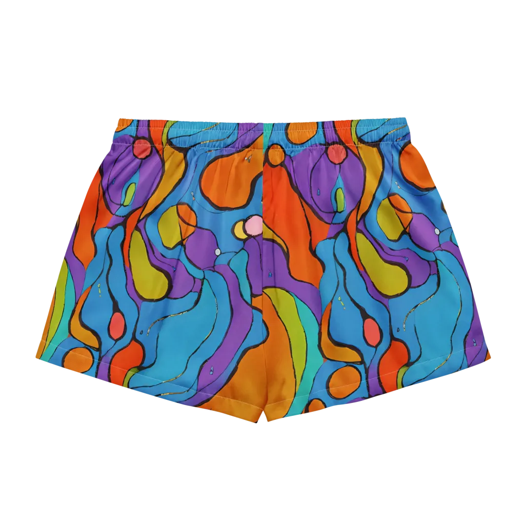 Kaleidoscope Bloom on Women's Pajama Shorts — Back