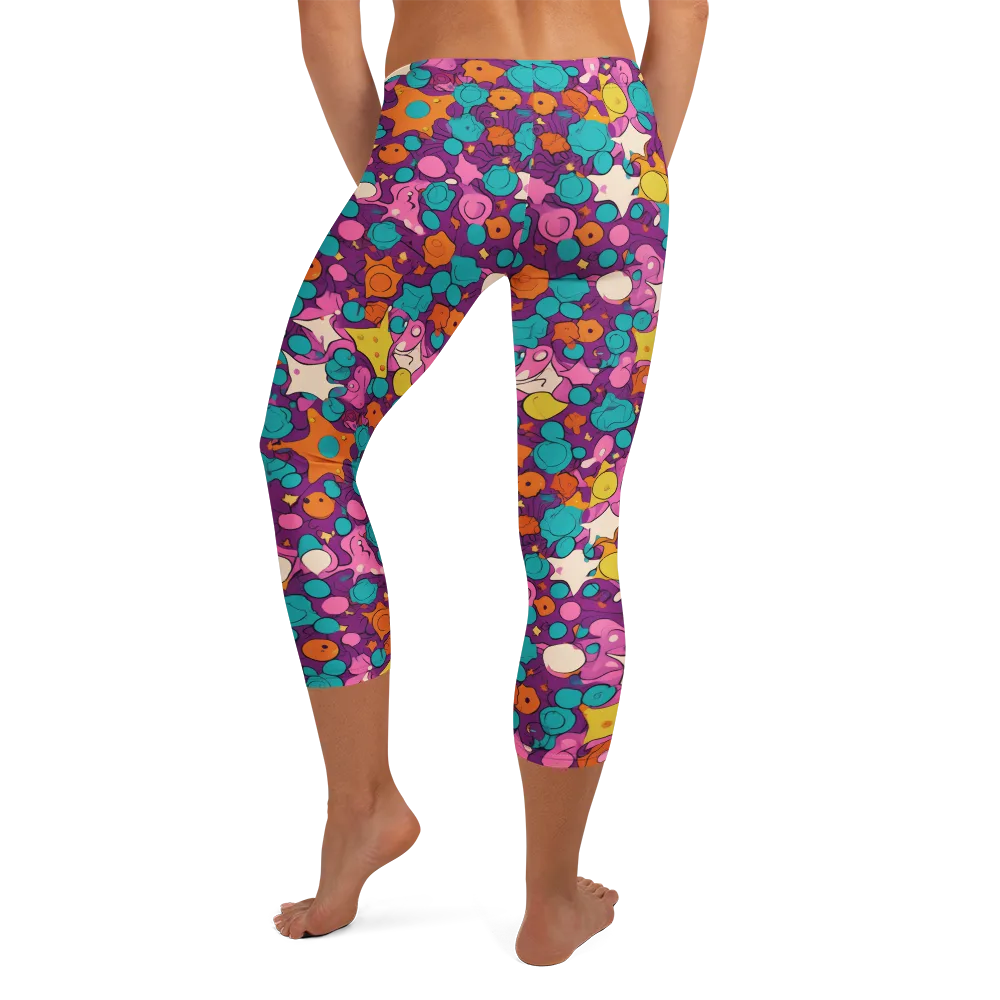 Candy Comet on Capri Leggings — Back