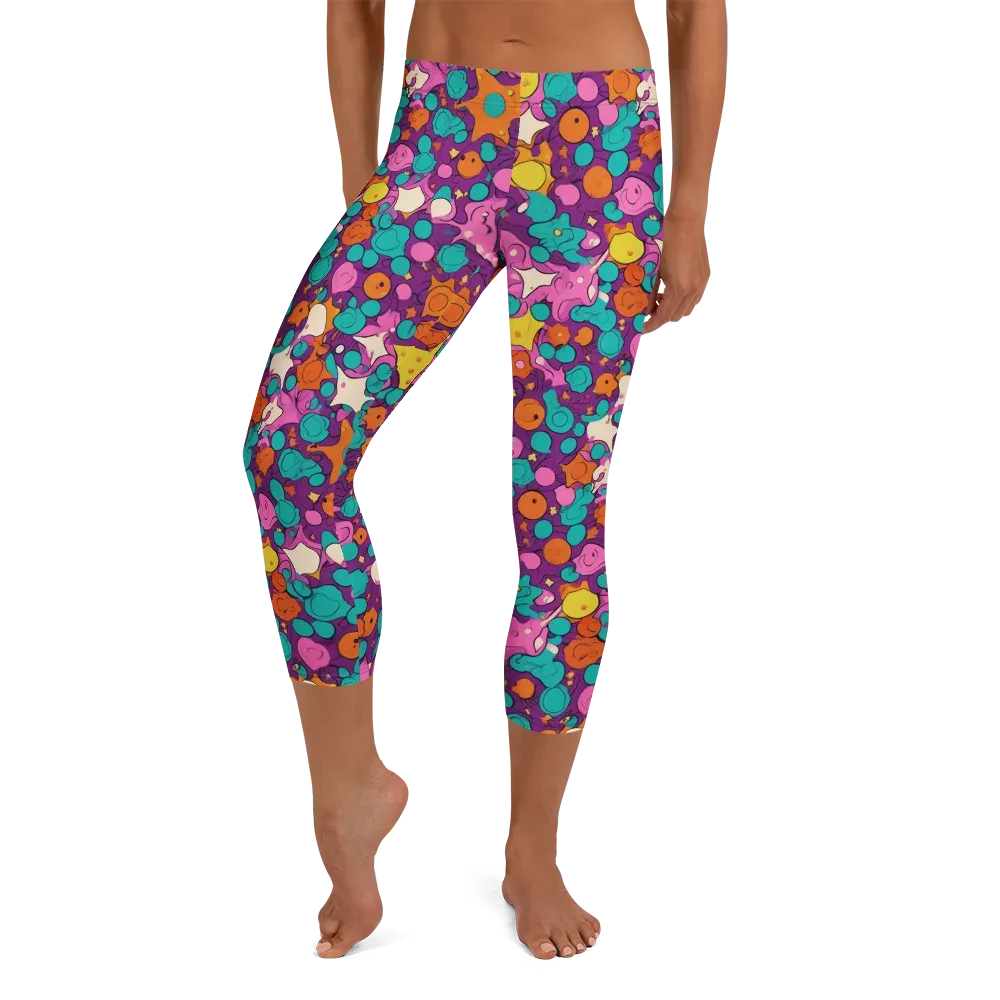 Candy Comet on Capri Leggings — Front