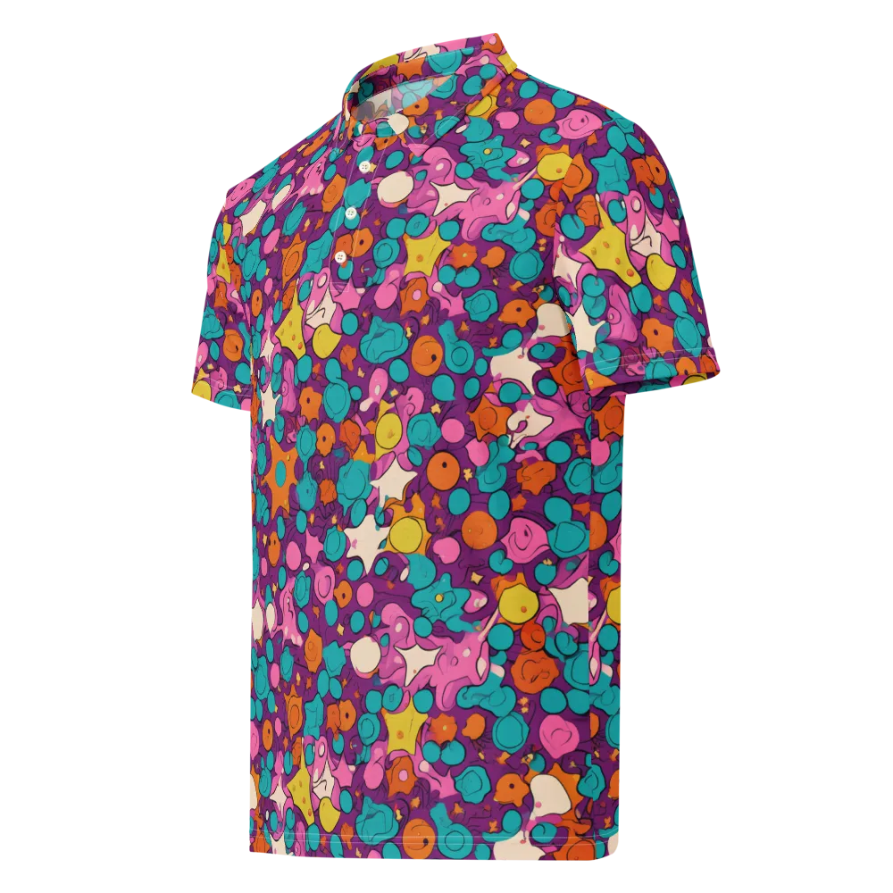 Candy Comet on Men's Slim Fit Polo Shirt — Left Front