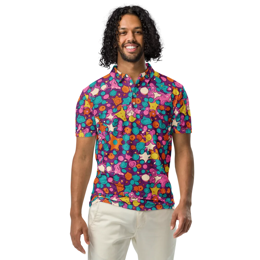 Candy Comet on Men's Slim Fit Polo Shirt — Front