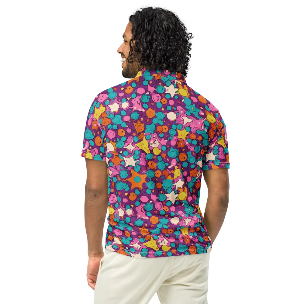 Candy Comet on Men's Slim Fit Polo Shirt — Back