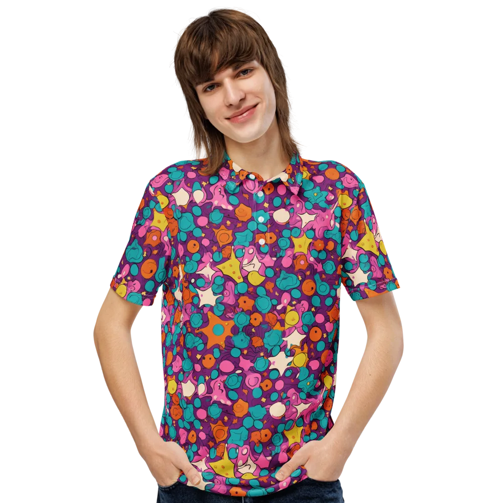 Candy Comet on Men's Slim Fit Polo Shirt — Front
