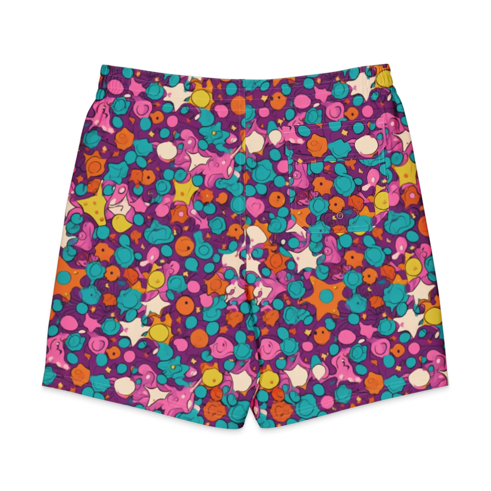 Candy Comet on Men's Board Shorts — Back