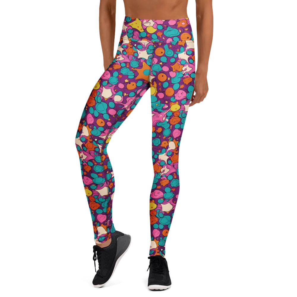 Candy Comet on Yoga Leggings — Front