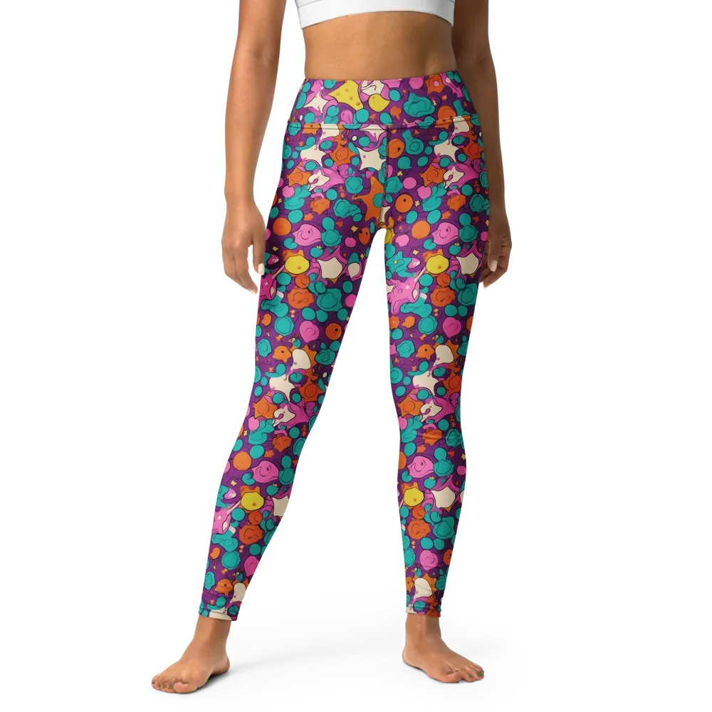 Candy Comet on Yoga Leggings — Front