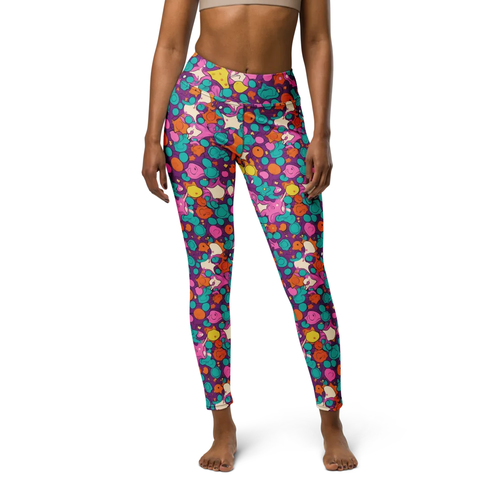 Candy Comet on Yoga Leggings — Front