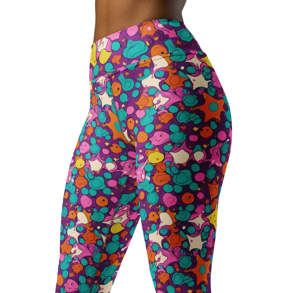 Candy Comet on Yoga Leggings — Left Front
