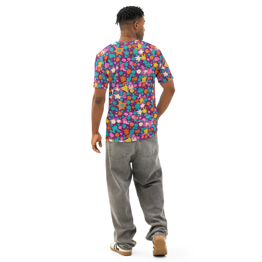 Candy Comet on Men's Cotton Crew Neck T-Shirt — Back
