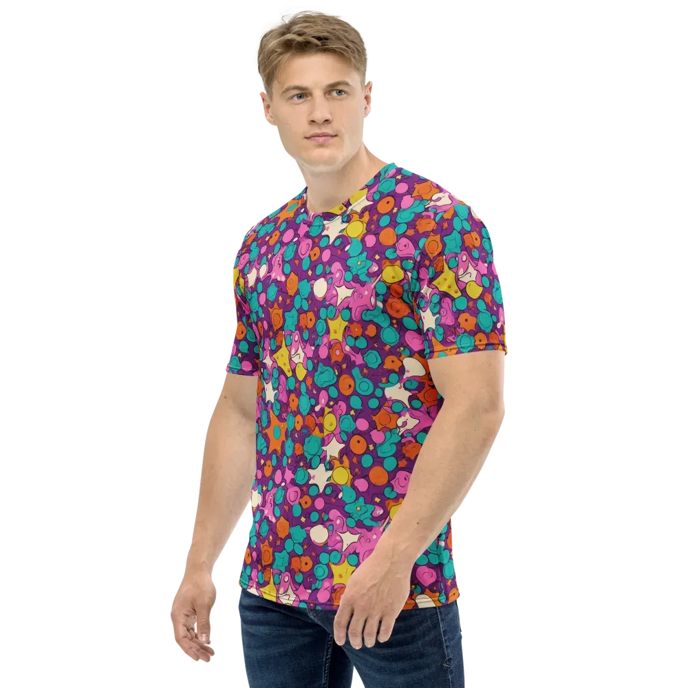 Candy Comet on Men's Crew Neck T-Shirt — Left