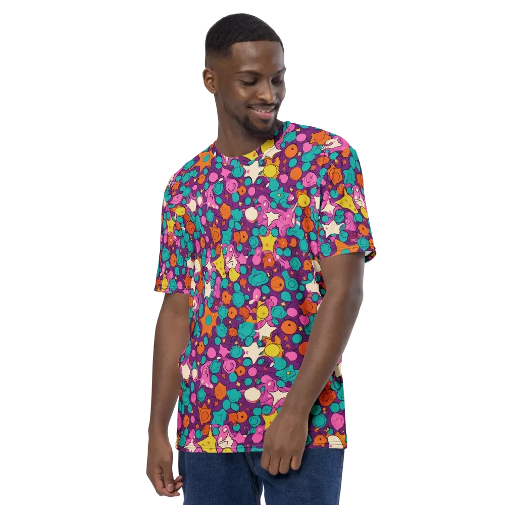 Candy Comet on Men's Crew Neck T-Shirt — Left