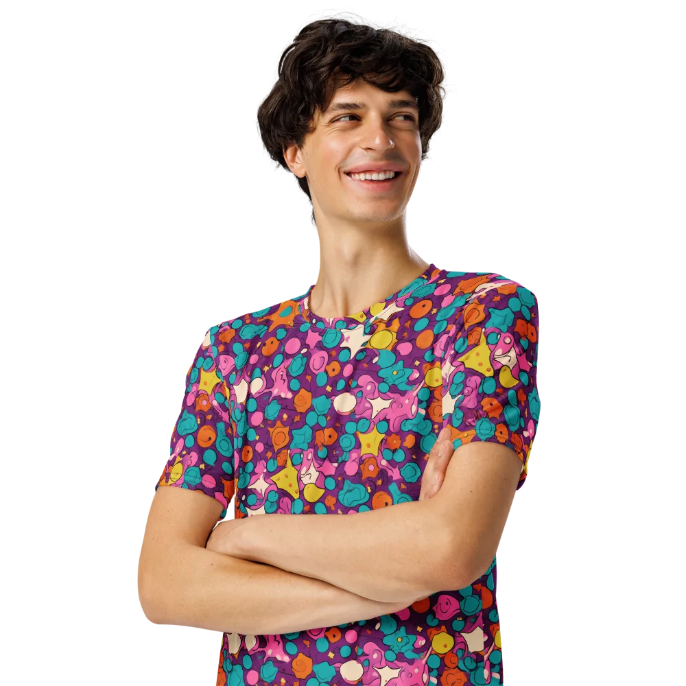 Candy Comet on Men's Crew Neck T-Shirt — Left Front