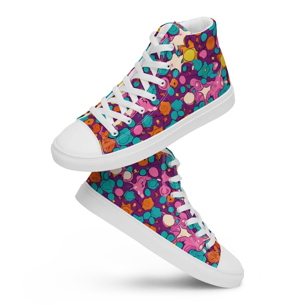 Candy Comet on Men's High Top Canvas Shoes — Front