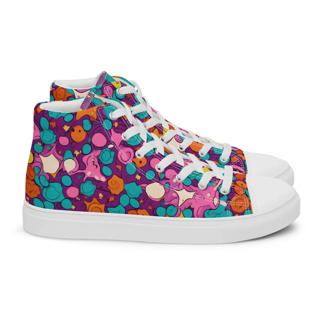 Candy Comet on Women's High Top Canvas Shoes — Right