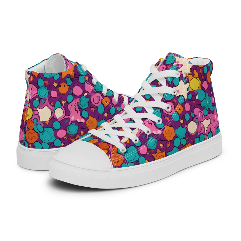 Candy Comet on Women's High Top Canvas Shoes — Left