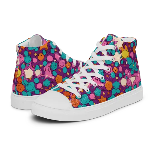 Candy Comet on a Women's High Top Canvas Shoes