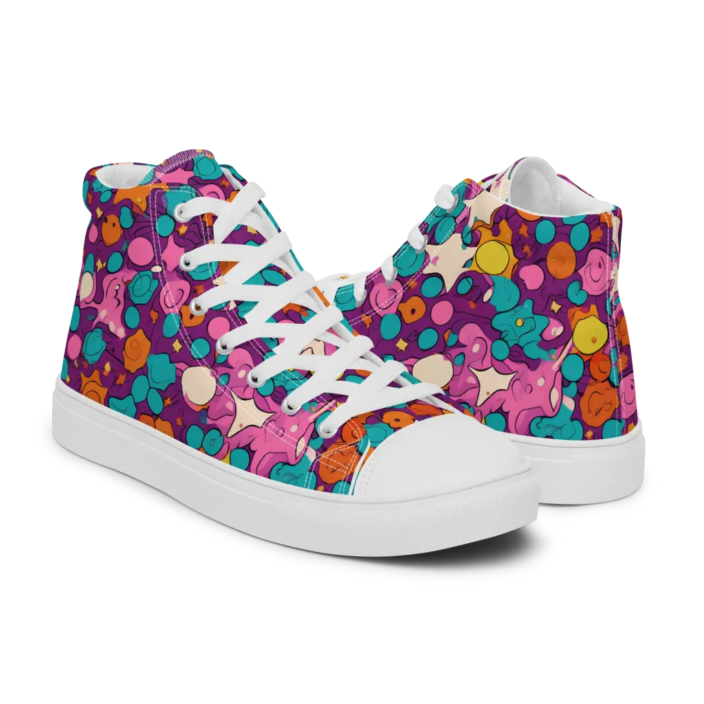 Candy Comet on Women's High Top Canvas Shoes — Right