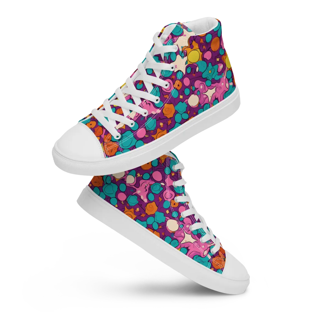 Candy Comet on Women's High Top Canvas Shoes — Front