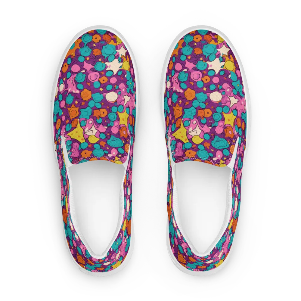 Candy Comet on Men's Slip-On Canvas Shoes — Front