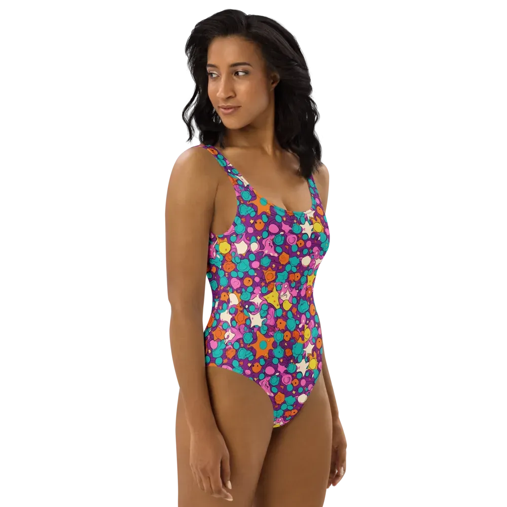 Candy Comet on One-Piece Swimsuit — Right