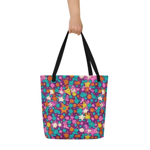 Candy Comet on a Large Tote Bag W/ Pocket