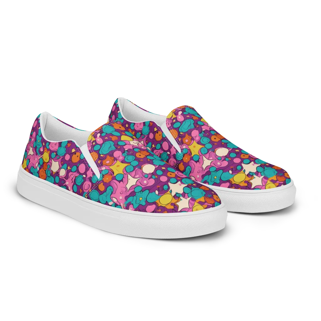 Candy Comet on Women's Slip-On Canvas Shoes — Right Front