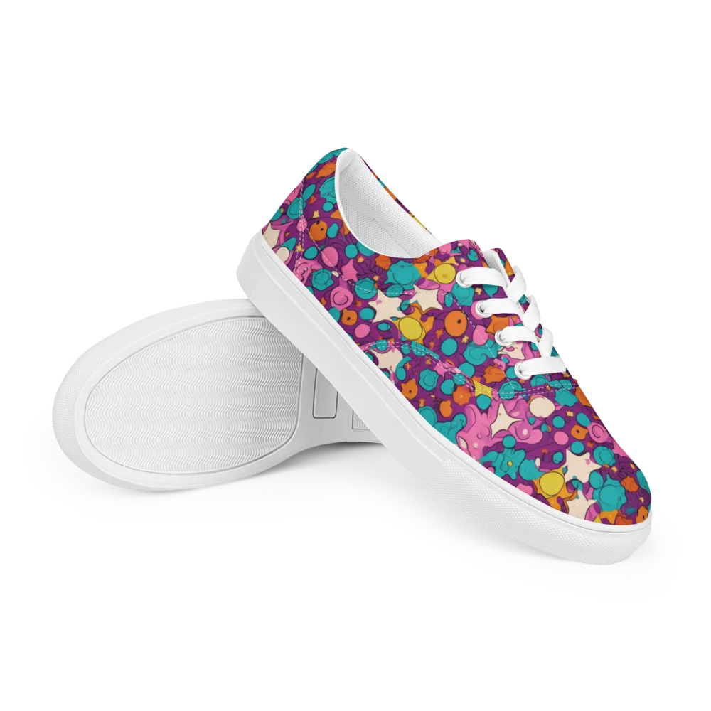Candy Comet on Men's Lace-Up Canvas Shoes — Right Front