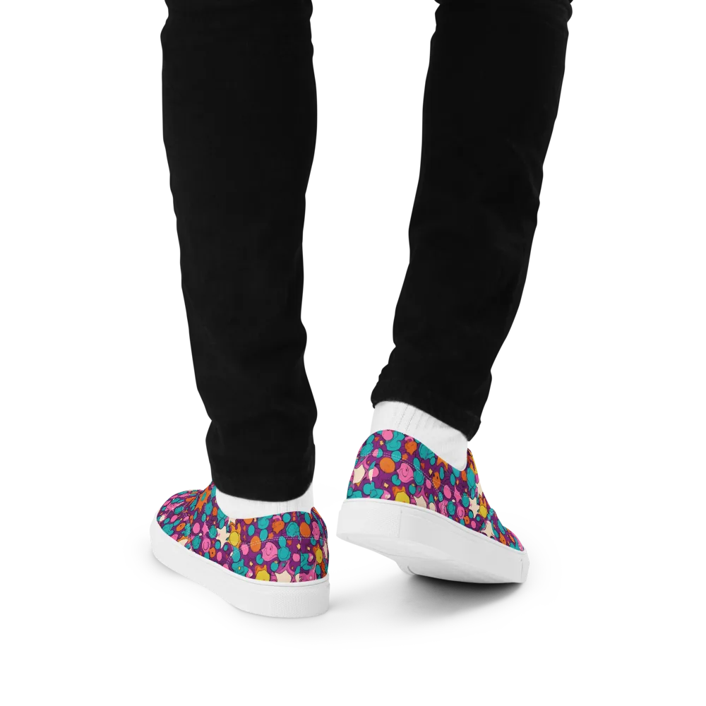 Candy Comet on Men's Lace-Up Canvas Shoes — Back