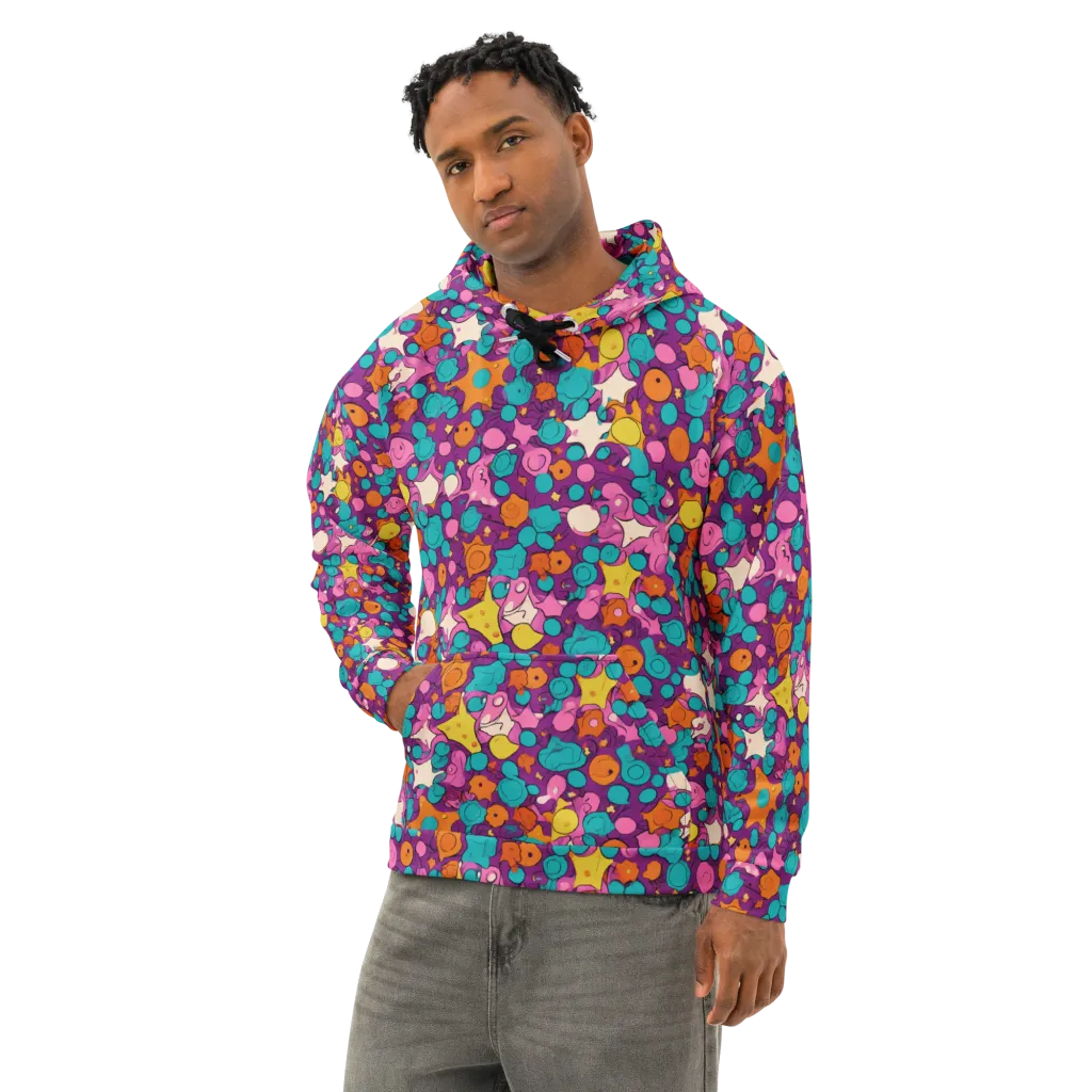 Candy Comet on Cotton Hoodie — Left Front