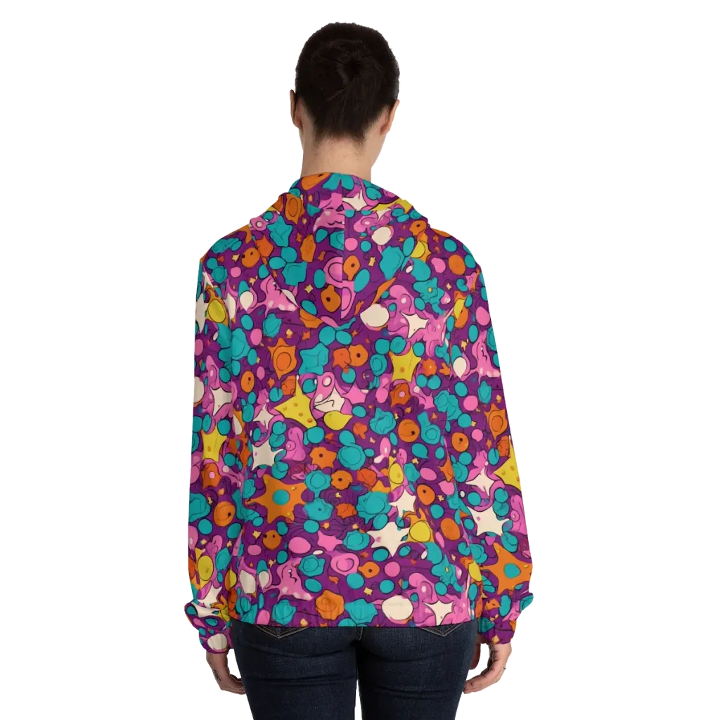 Candy Comet on Women's Full-Zip Hoodie — Back On Person