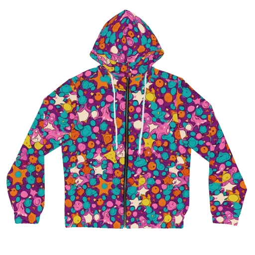 Candy Comet on a Women's Full-Zip Hoodie