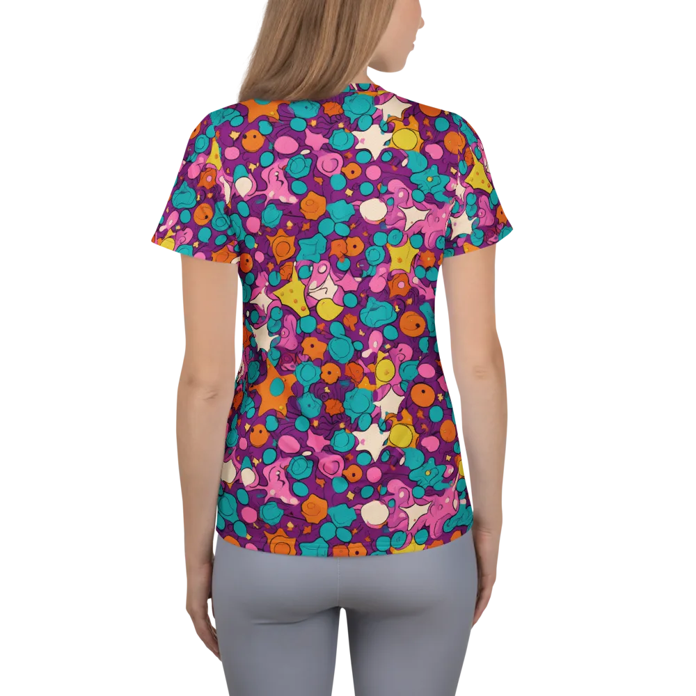 Candy Comet on Women's Athletic T-Shirt — Back