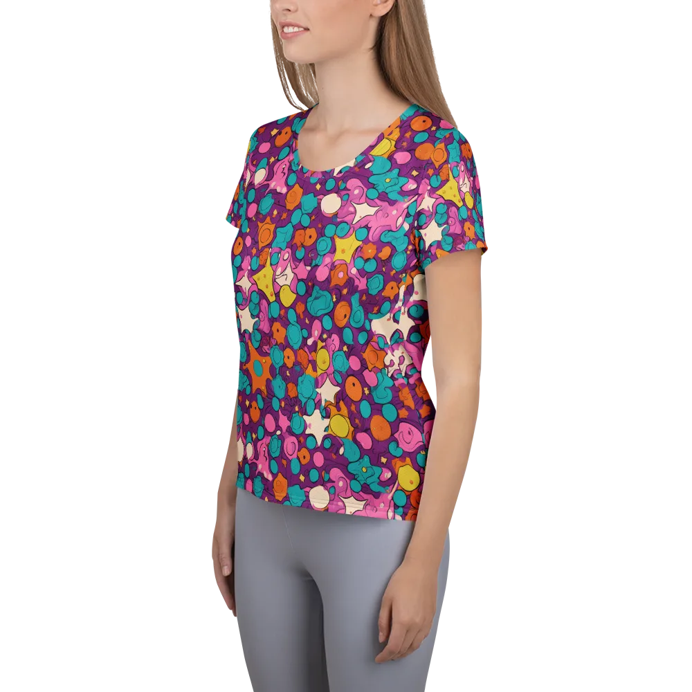 Candy Comet on Women's Athletic T-Shirt — Left