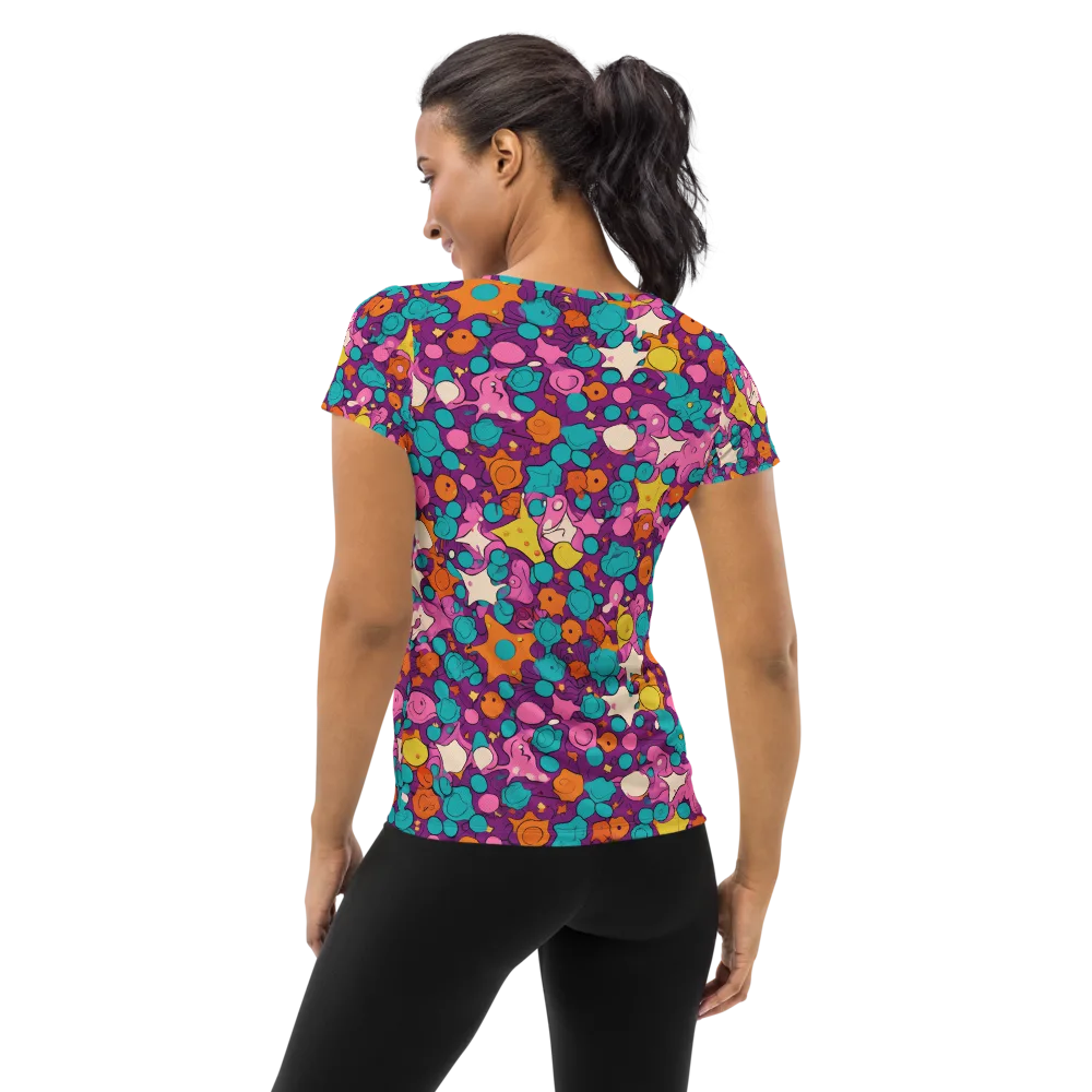 Candy Comet on Women's Athletic T-Shirt — Back