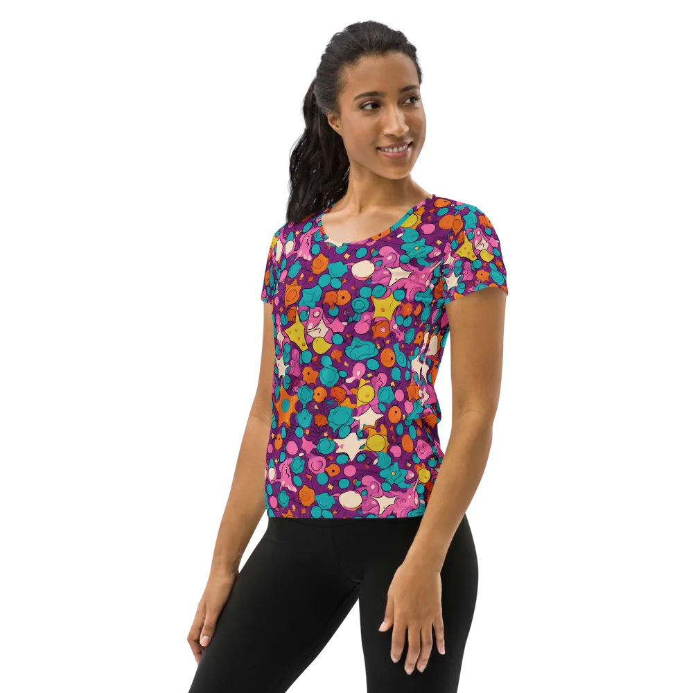 Candy Comet on Women's Athletic T-Shirt — Left