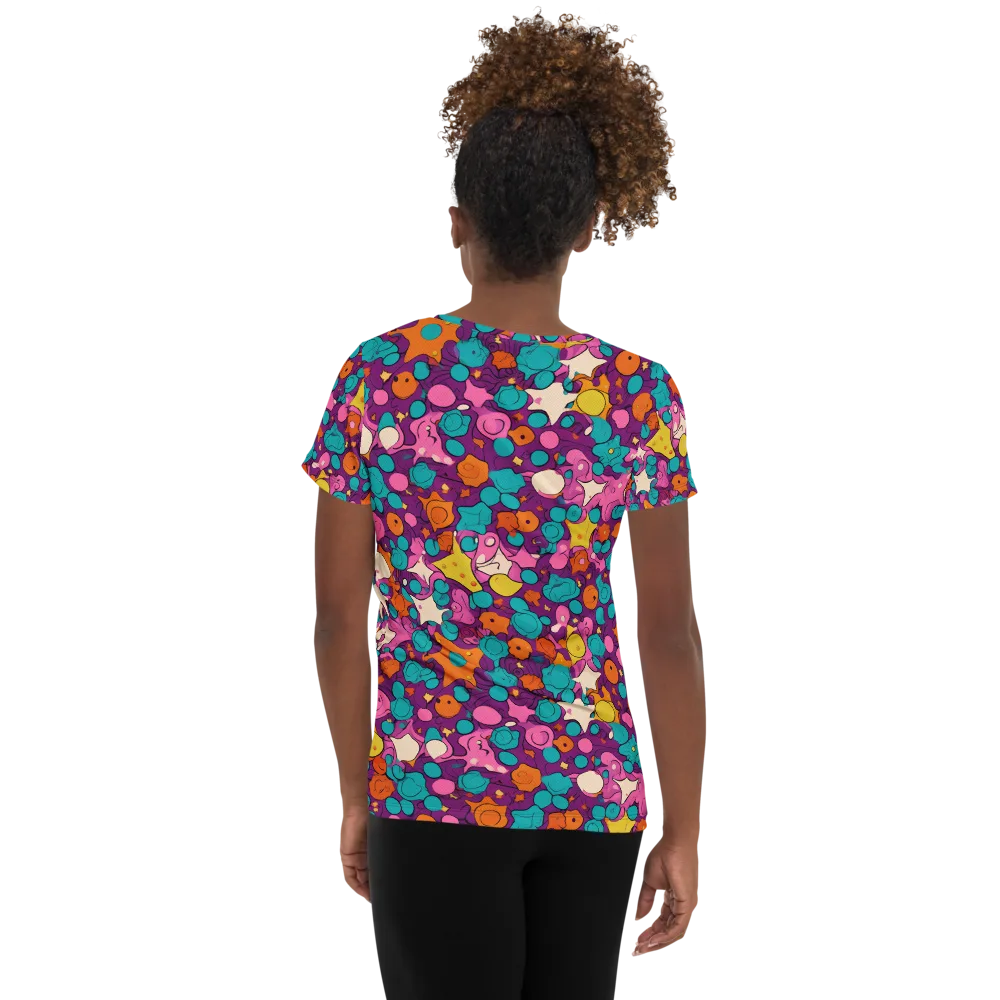 Candy Comet on Women's Athletic T-Shirt — Back