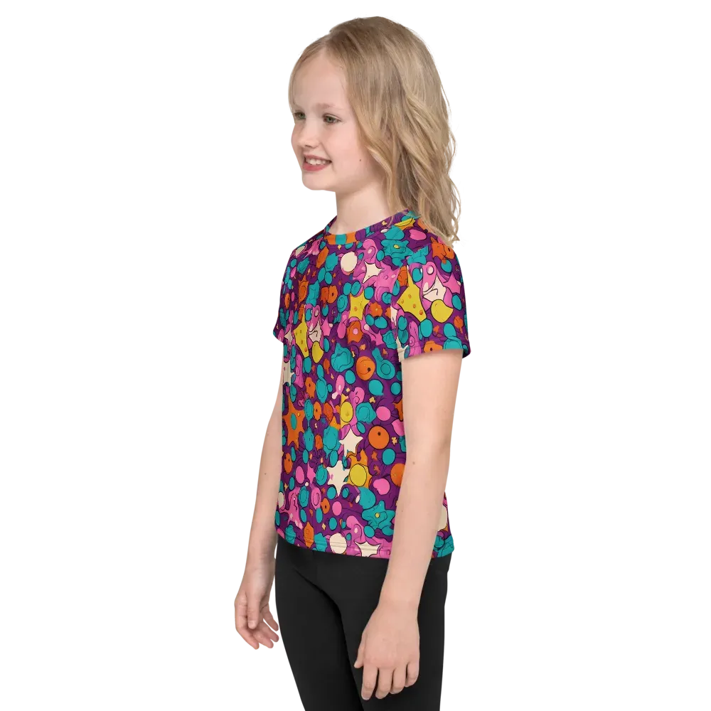 Candy Comet on Kids Crew Neck T-Shirt — Left