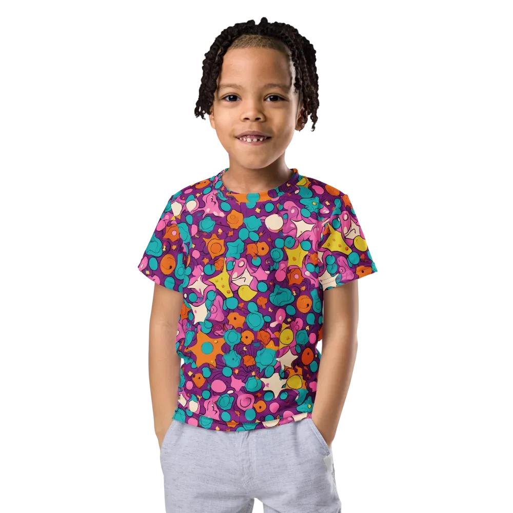 Candy Comet on Kids Crew Neck T-Shirt — Front