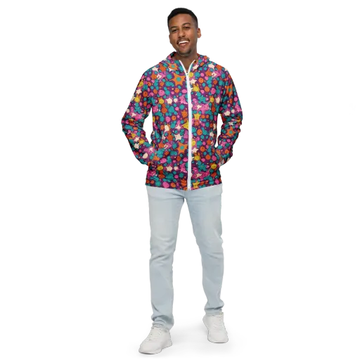 Candy Comet on a Men's Windbreaker