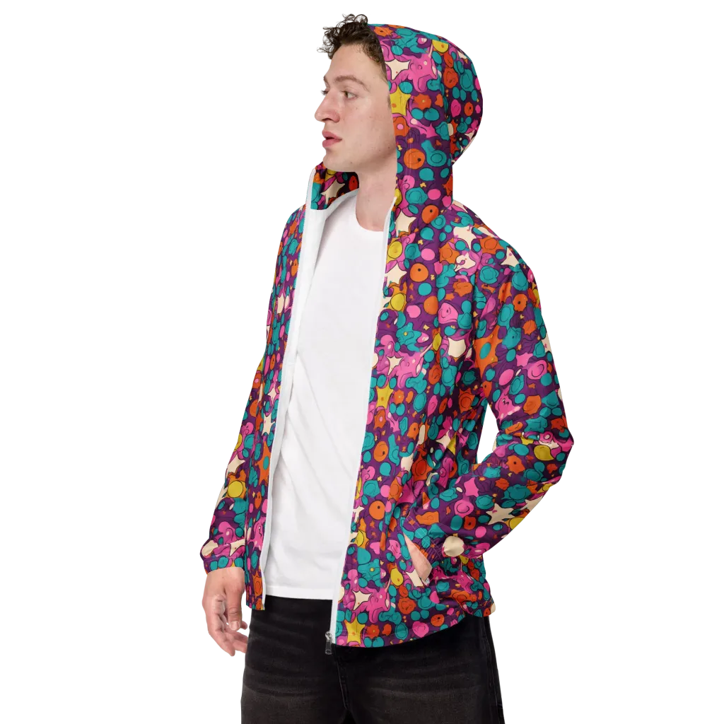 Candy Comet on Men's Windbreaker — Left Front