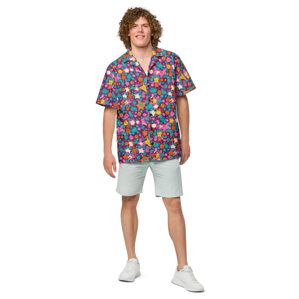 Candy Comet on Button Shirt — Front