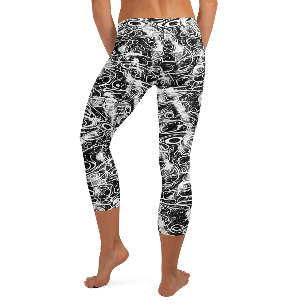 Graphite Whirlpool on Capri Leggings — Back