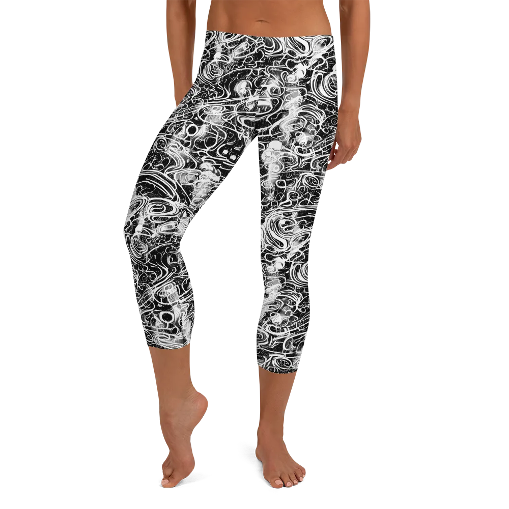 Graphite Whirlpool on Capri Leggings — Front