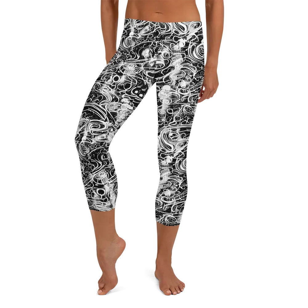 Graphite Whirlpool on Capri Leggings — Front