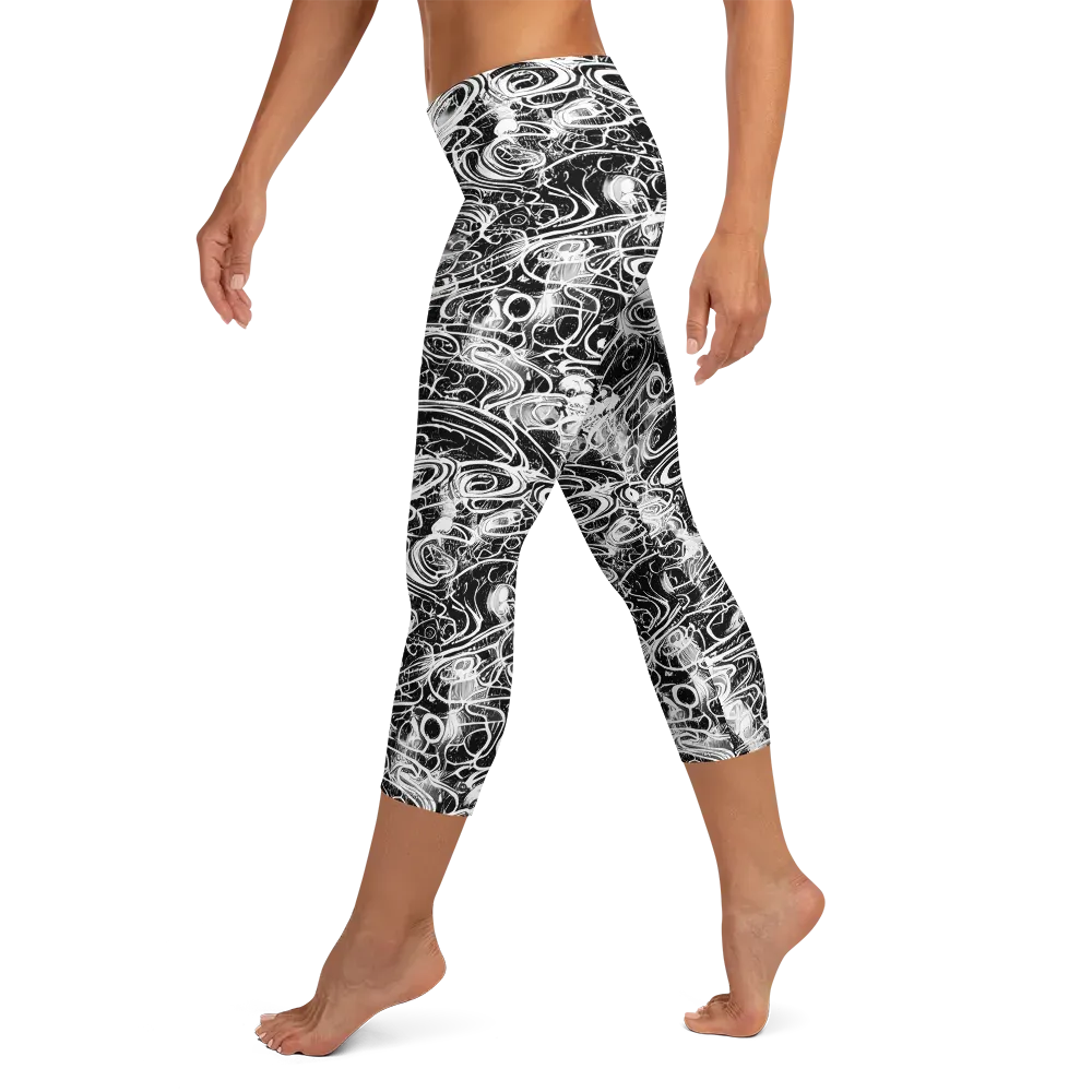 Graphite Whirlpool on Capri Leggings — Left