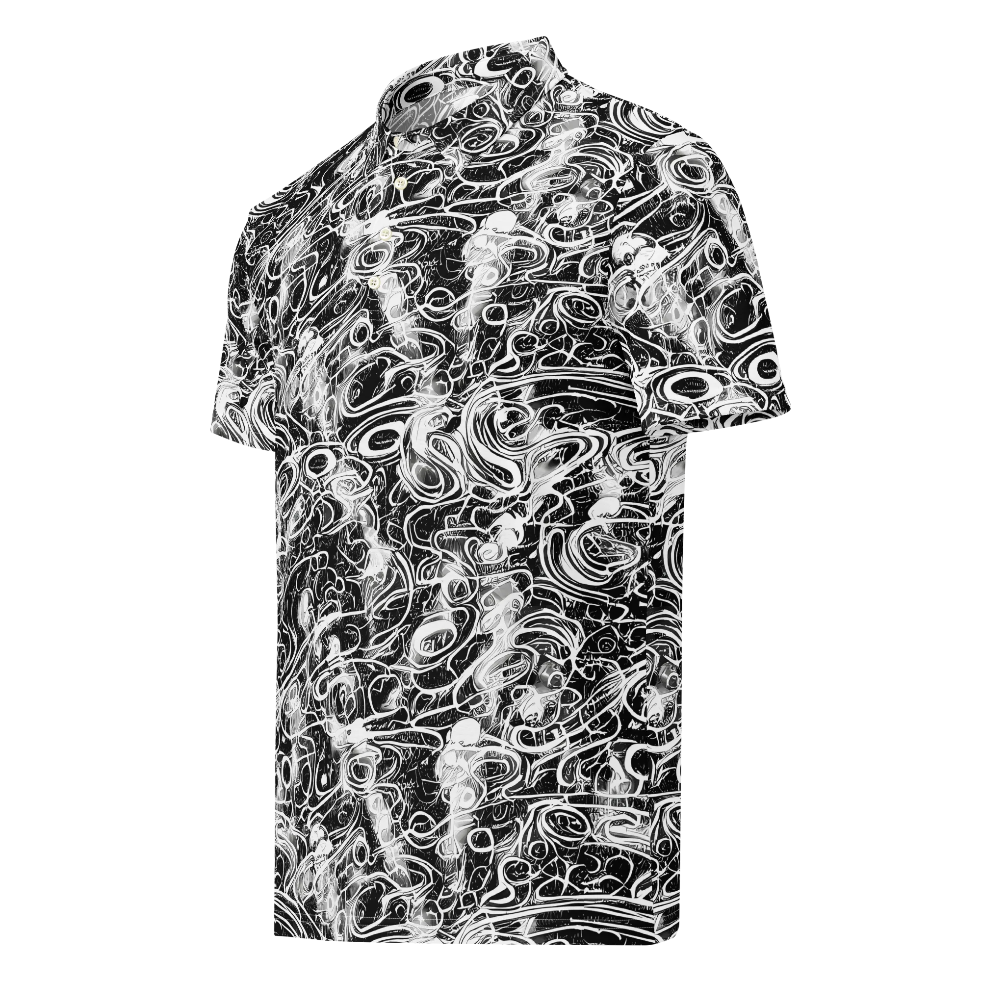 Graphite Whirlpool on Men's Slim Fit Polo Shirt — Left Front