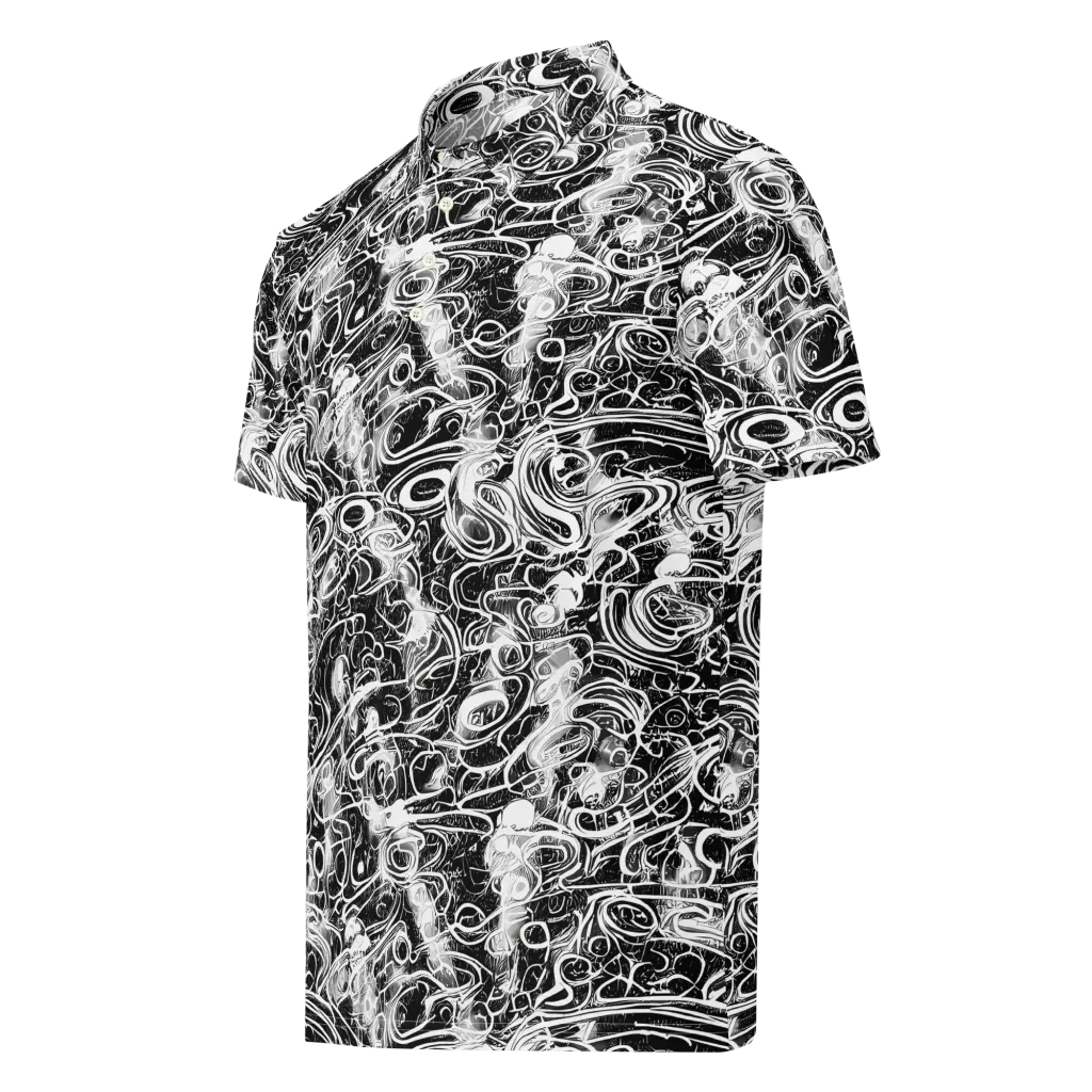 Graphite Whirlpool on Men's Slim Fit Polo Shirt — Left Front