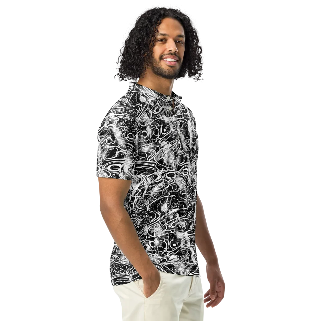 Graphite Whirlpool on Men's Slim Fit Polo Shirt — Right Front