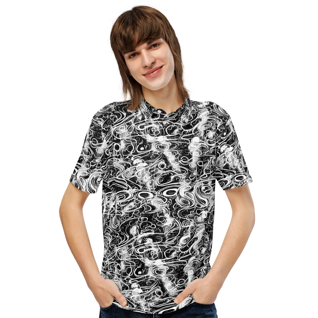 Graphite Whirlpool on Men's Slim Fit Polo Shirt — Front