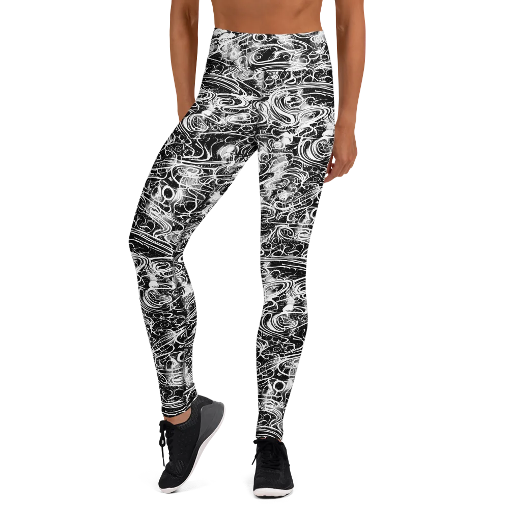 Graphite Whirlpool on Yoga Leggings — Front